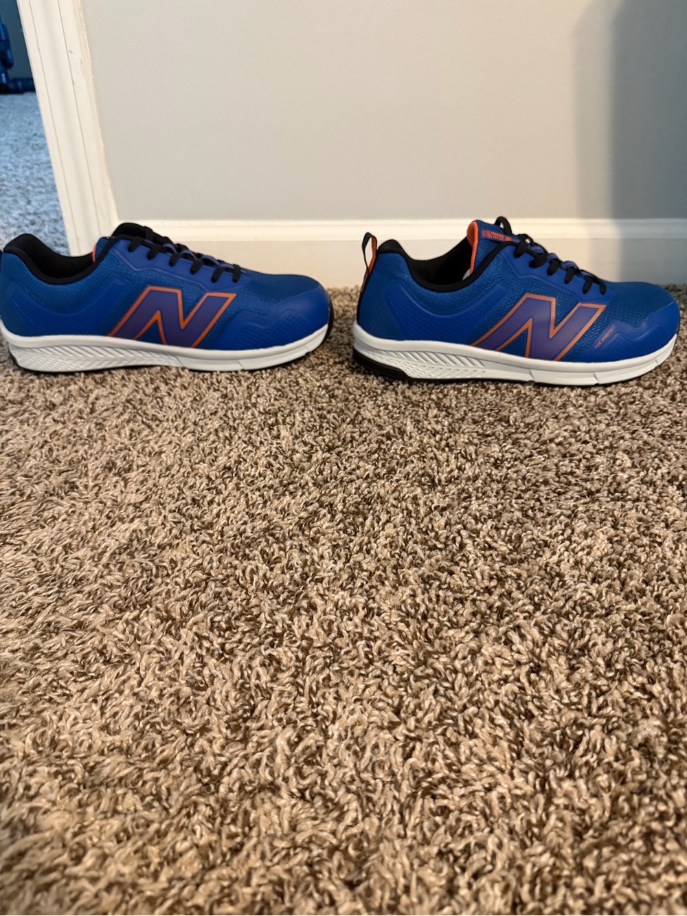 New Balance Blue Sneakers with Orange Accents